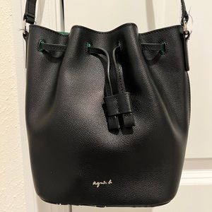 agnès b. Authentic Bucket Bag in Leather Black